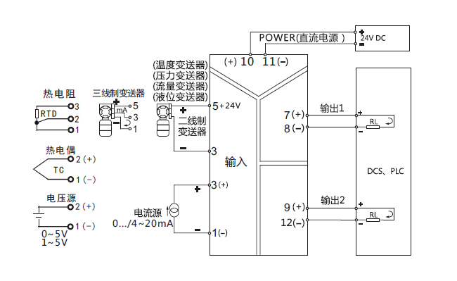 ZR-30溫度隔離器接線圖 ZR-30溫度隔離器接線圖